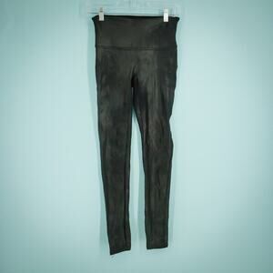 Spanx Size Small S Black Faux Leather Pull On Shaping Slimming Knit Leggings